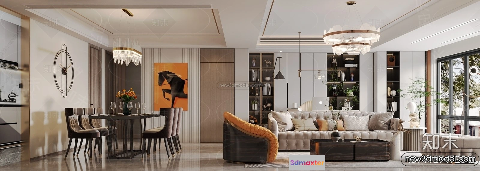 1363590 - Living Room - 3D Interior Scene - Italian Style - 041 3D Max