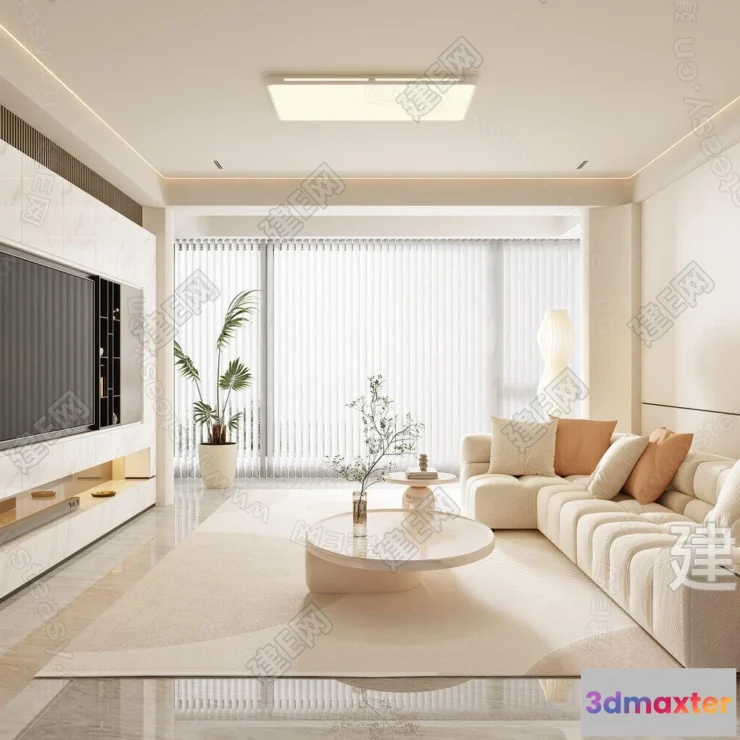 1363624 - Living Room - 3D Models - 3D Interior Scenes - Modern Style - 007 3D Max