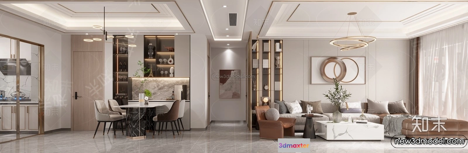 1363713 - Living Room - 3D Interior Scene - Italian Style - 043 3D Max