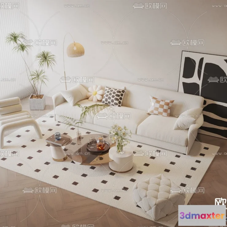 1363772 - Living Room - 3D Models - 3D Interior Scenes - Modern Style - 009 3D Max