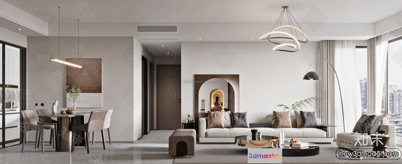 1364109 - Living Room - 3D Interior Scene - Italian Style - 049 3D Max