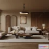1364415 - Living Room 3D Interior Scene Model - Wabi Sabi Style - 258 3D Max