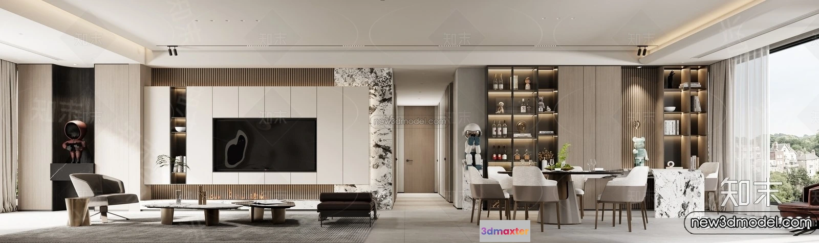 1364715 - Living Room - 3D Interior Scene - Italian Style - 058 3D Max