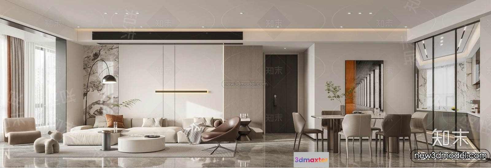 1364845 - Living Room - 3D Interior Scene - Italian Style - 060 3D Max