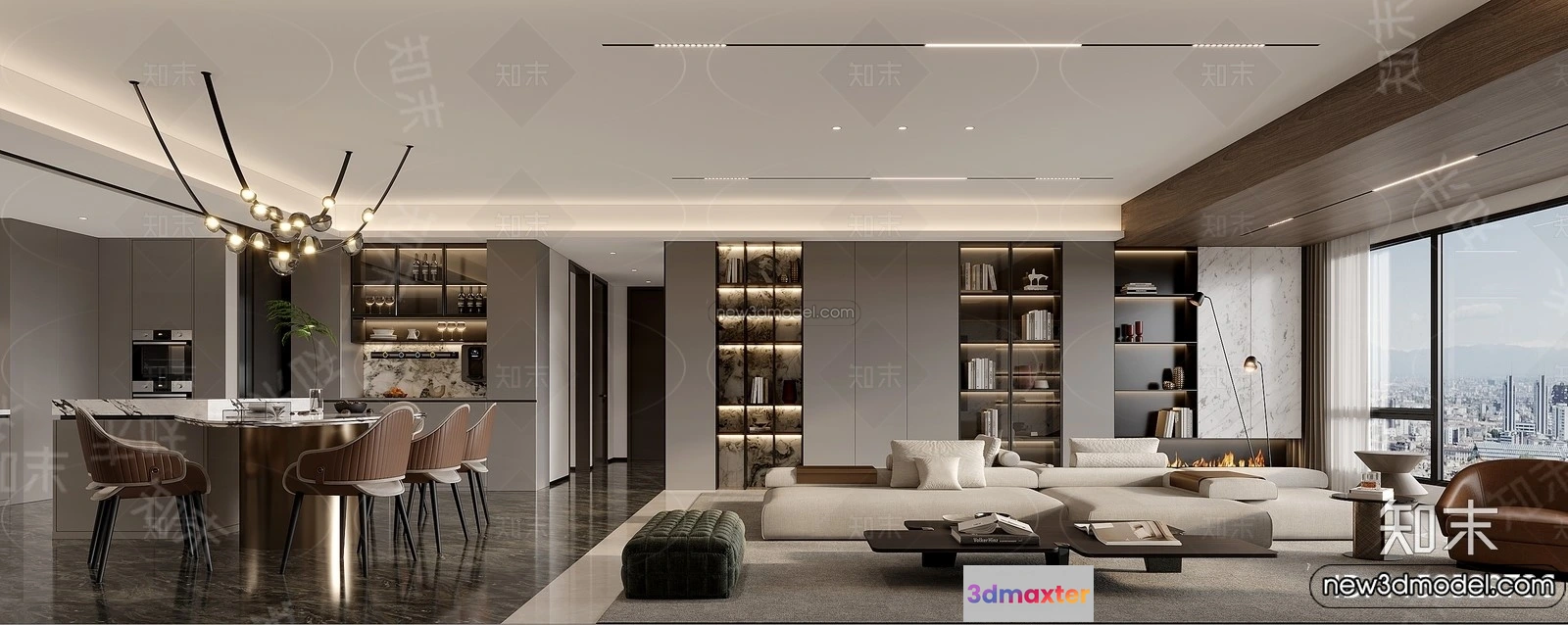 1364981 - Living Room - 3D Interior Scene - Italian Style - 062 3D Max
