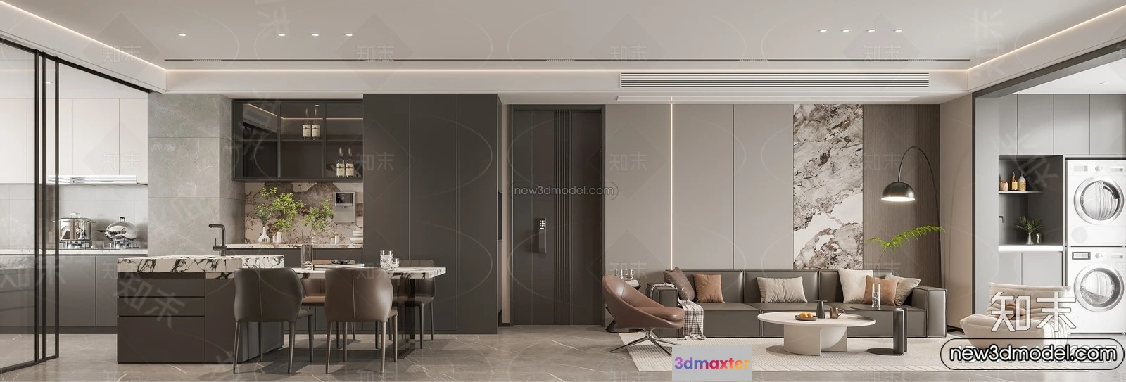 1365328 - Living Room - 3D Interior Scene - Italian Style - 067 3D Max