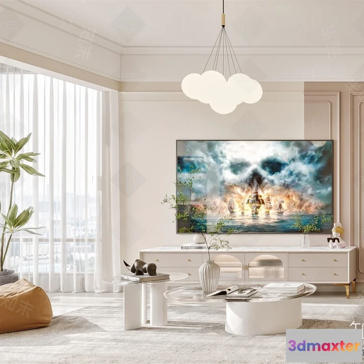 1365442 - Living Room - 3D Models - 3D Interior Scenes - Modern Style - 034 3D Max