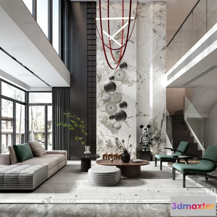 1365551 - Living Room - Villas 3D Interior Scene - 3D Models - 059 3D Max