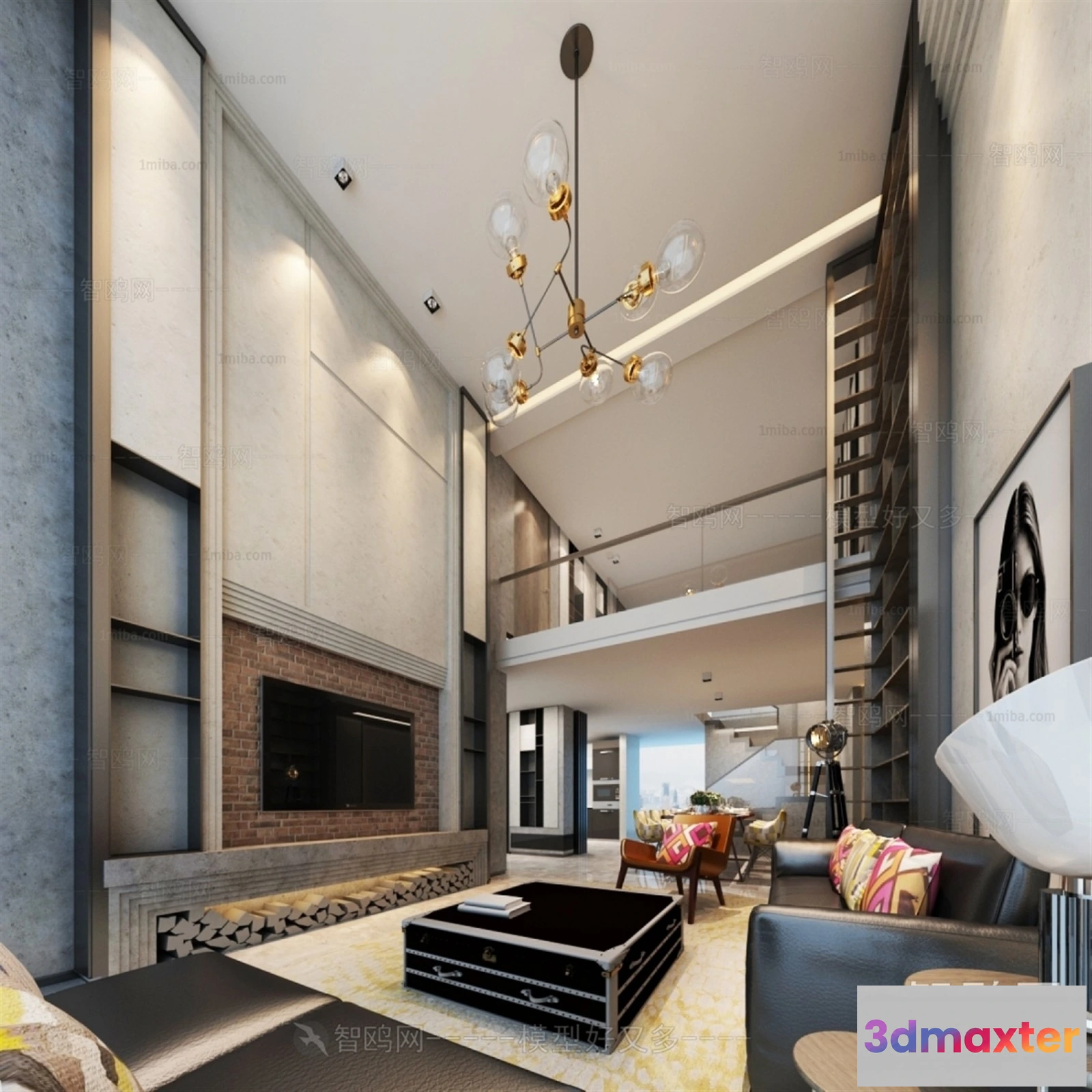 1366964 - Living Room - Villas 3D Interior Scene - 3D Models - 080 3D Max