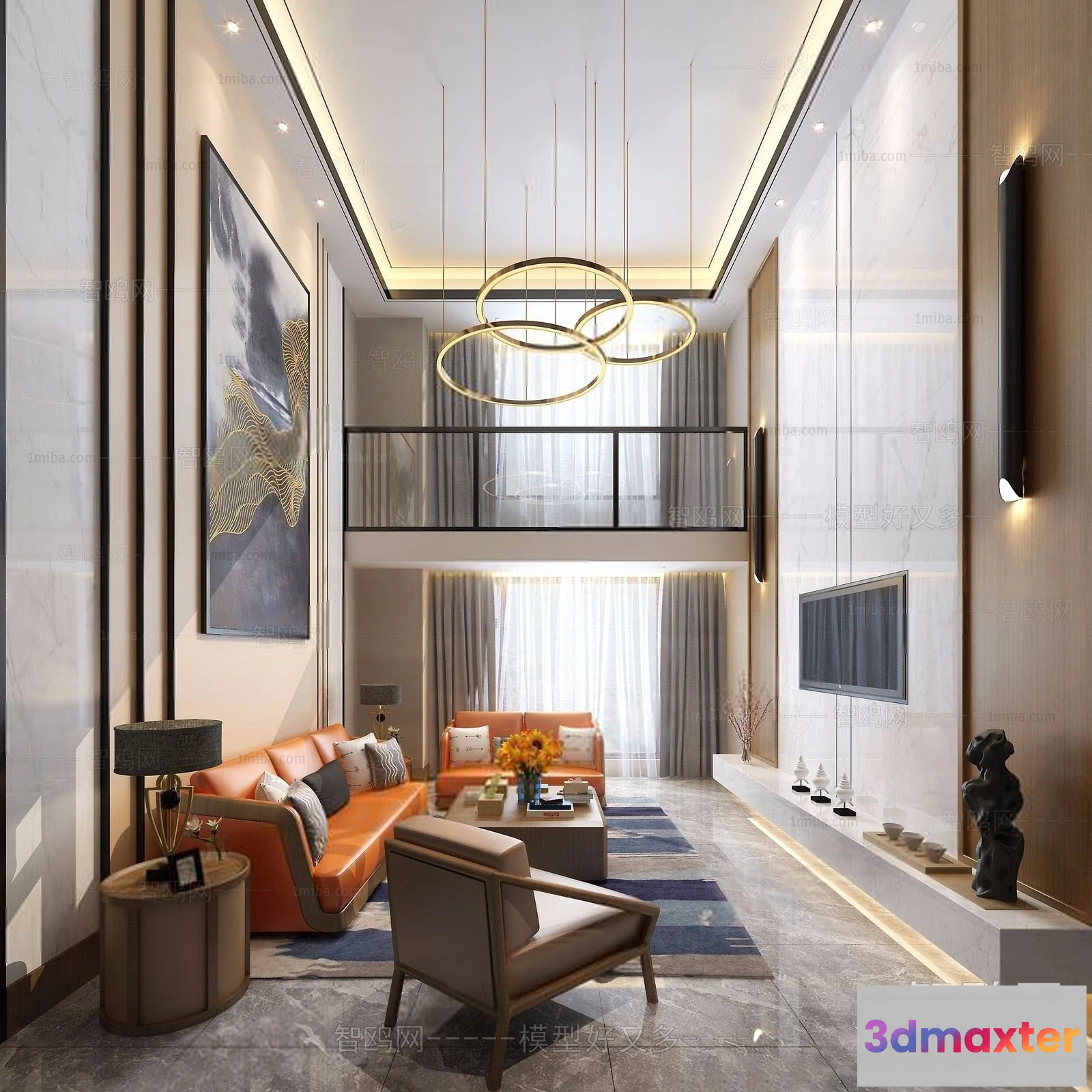 1367030 - Living Room - Villas 3D Interior Scene - 3D Models - 081 3D Max