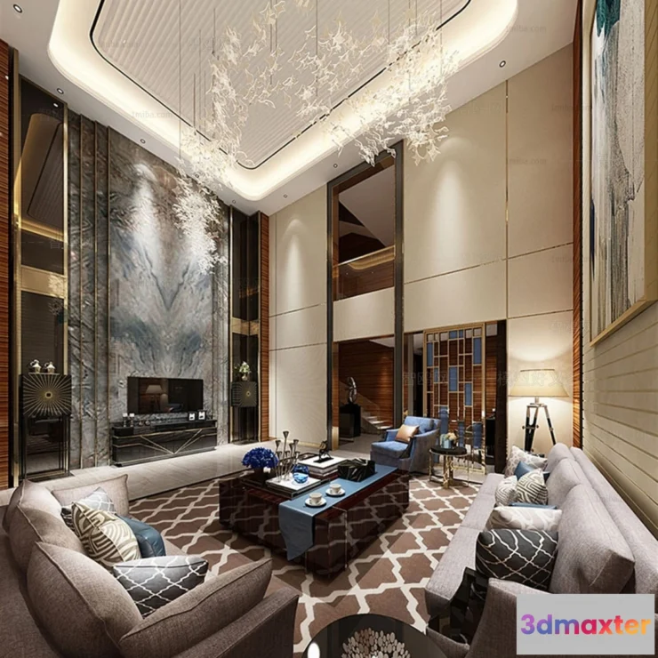 1367226 - Living Room - Villas 3D Interior Scene - 3D Models - 084 3D Max