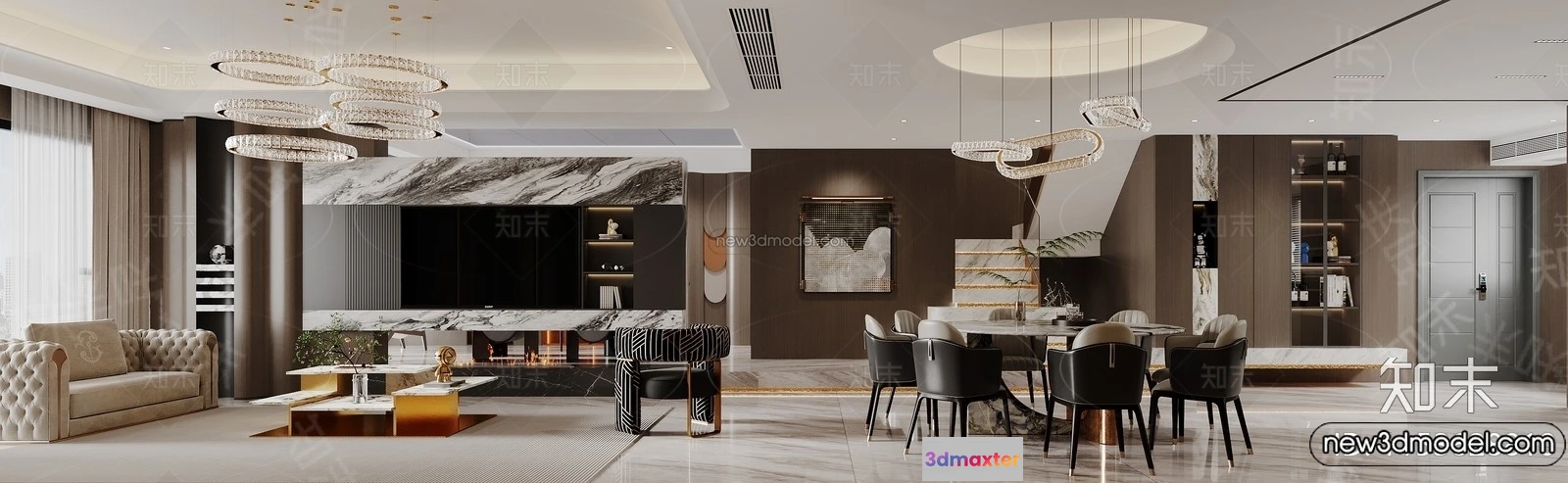 1367359 - Living Room - 3D Interior Scene - Italian Style - 097 3D Max