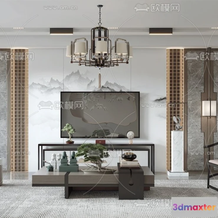 1367852 - Living Room - 3D Models - 3D Interior Scenes - Modern Style - 070 3D Max