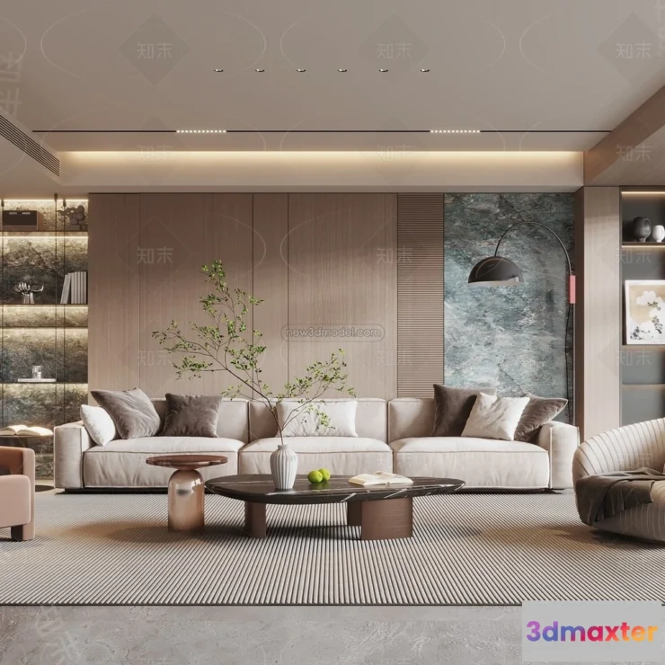 1368024 - Living Room - 3D Interior Scene - Italian Style - 107 3D Max