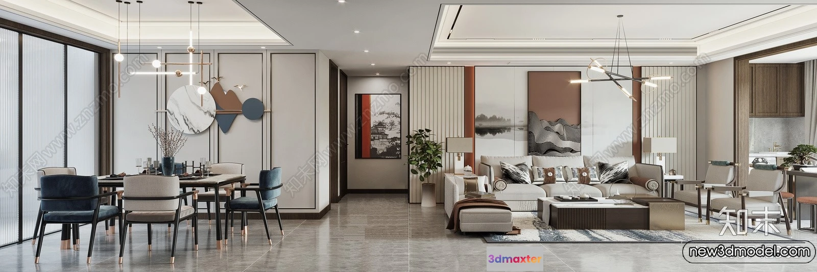 1368053 - Living Room - 3D Models - 3D Interior Scenes - Modern Style - 073 3D Max