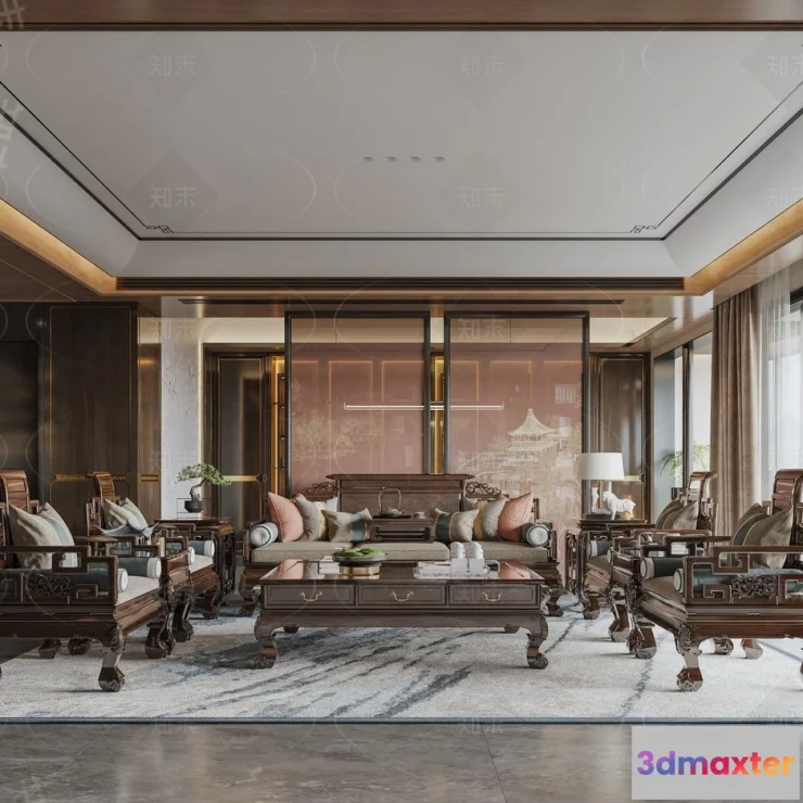 1368554 - Living Room - 3D Models - 3D Interior Scenes - Modern Style - 080 3D Max