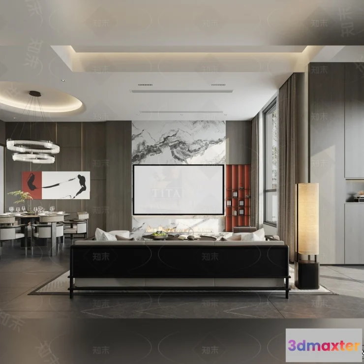 1368810 - Living Room - 3D Models - 3D Interior Scenes - Modern Style - 084 3D Max