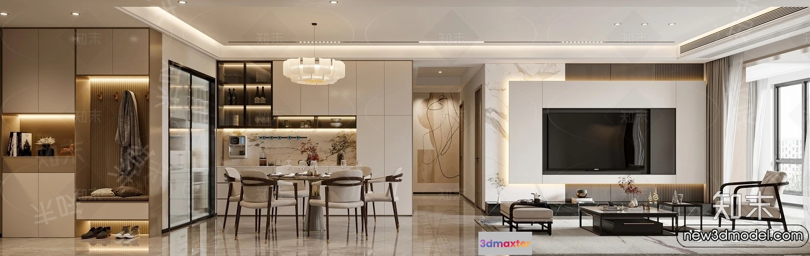 1369083 - Living Room - 3D Models - 3D Interior Scenes - Modern Style - 088 3D Max