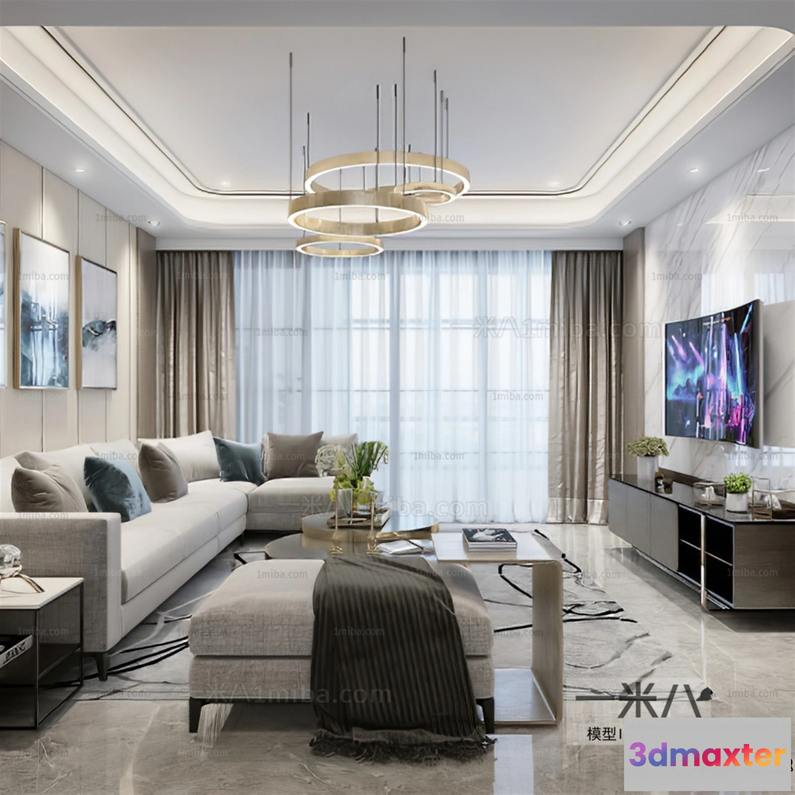 1369198 - Living Room - Minimalist Style - 3D Interior Scene - 013 3D Max