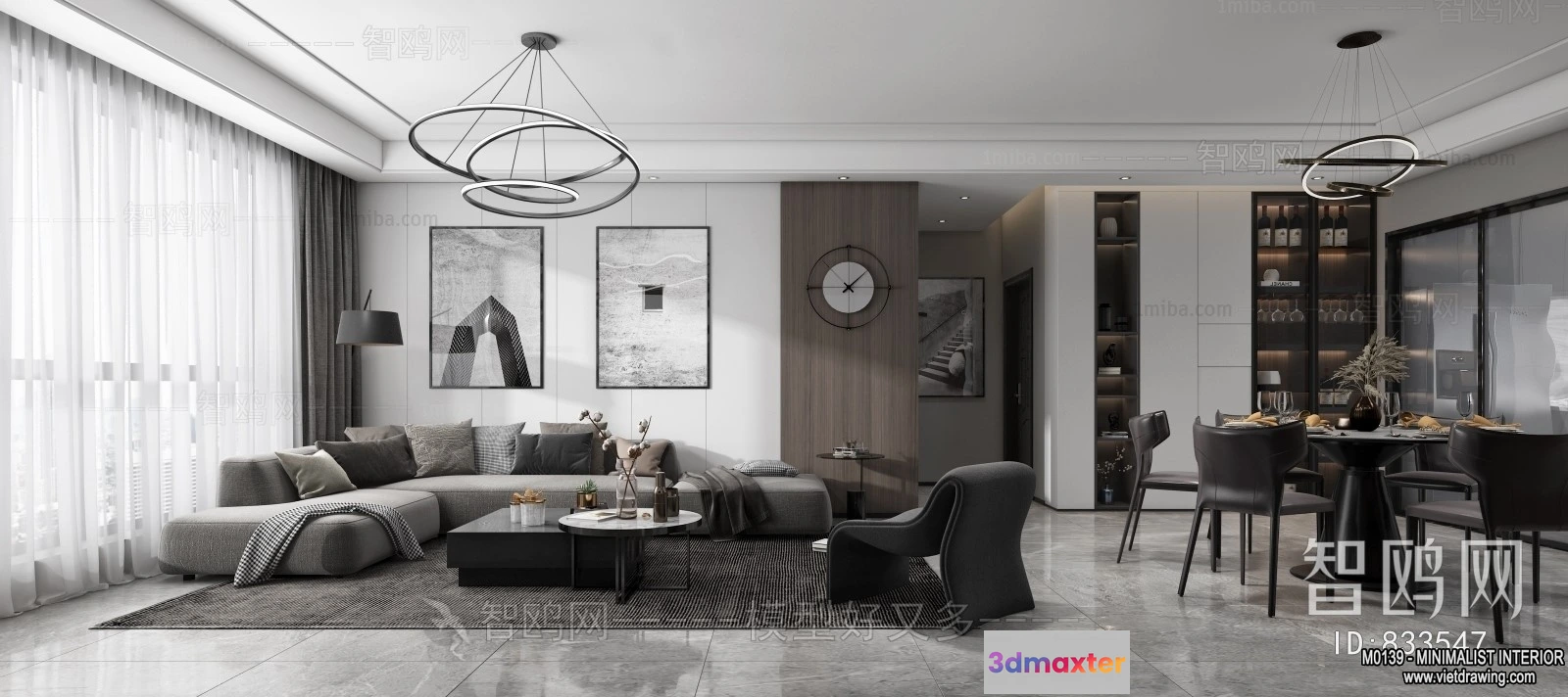 1369524 - Living Room - Minimalist Style - 3D Interior Scene - 018 3D Max