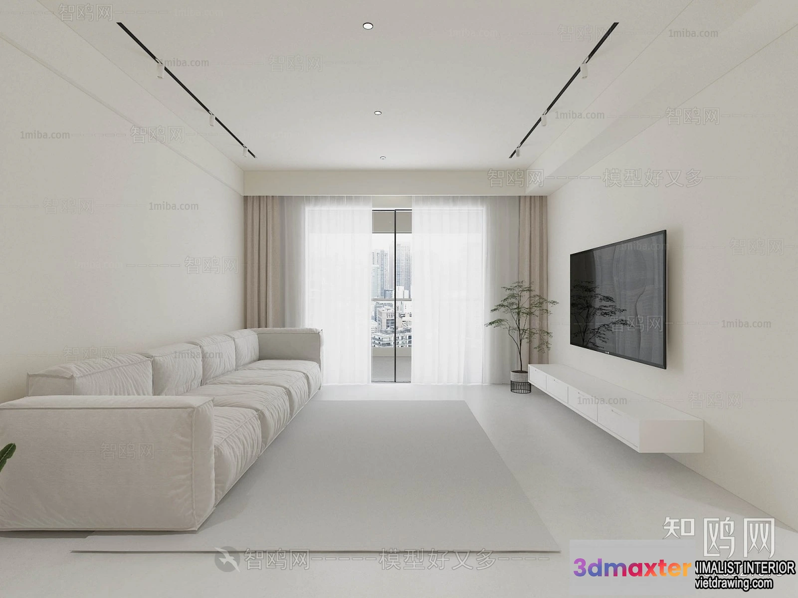 1369992 - Living Room - Minimalist Style - 3D Interior Scene - 025 3D Max