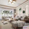 1370510 - Living Room 3D Interior Scene - Japanese Style - 004 3D Max