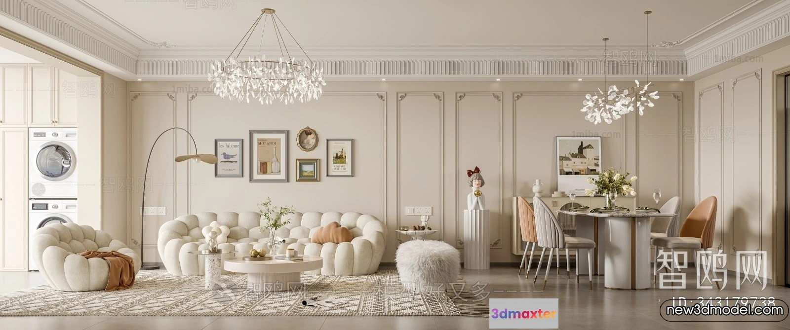 1371854 - Living Room - 3D Models - 3D Interior Scenes - Modern Style - 129 3D Max