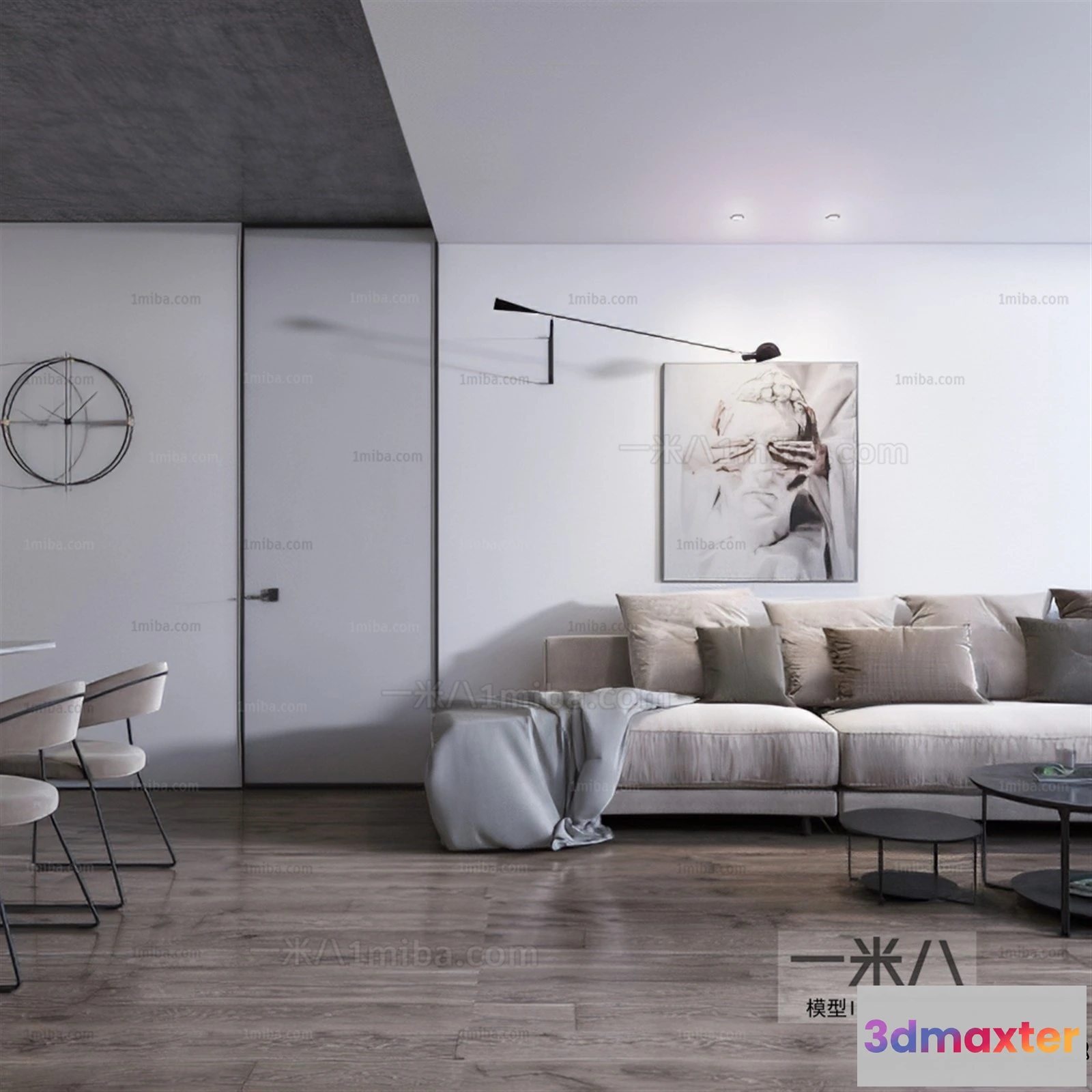 1371867 - Living Room - Minimalist Style - 3D Interior Scene - 053 3D Max