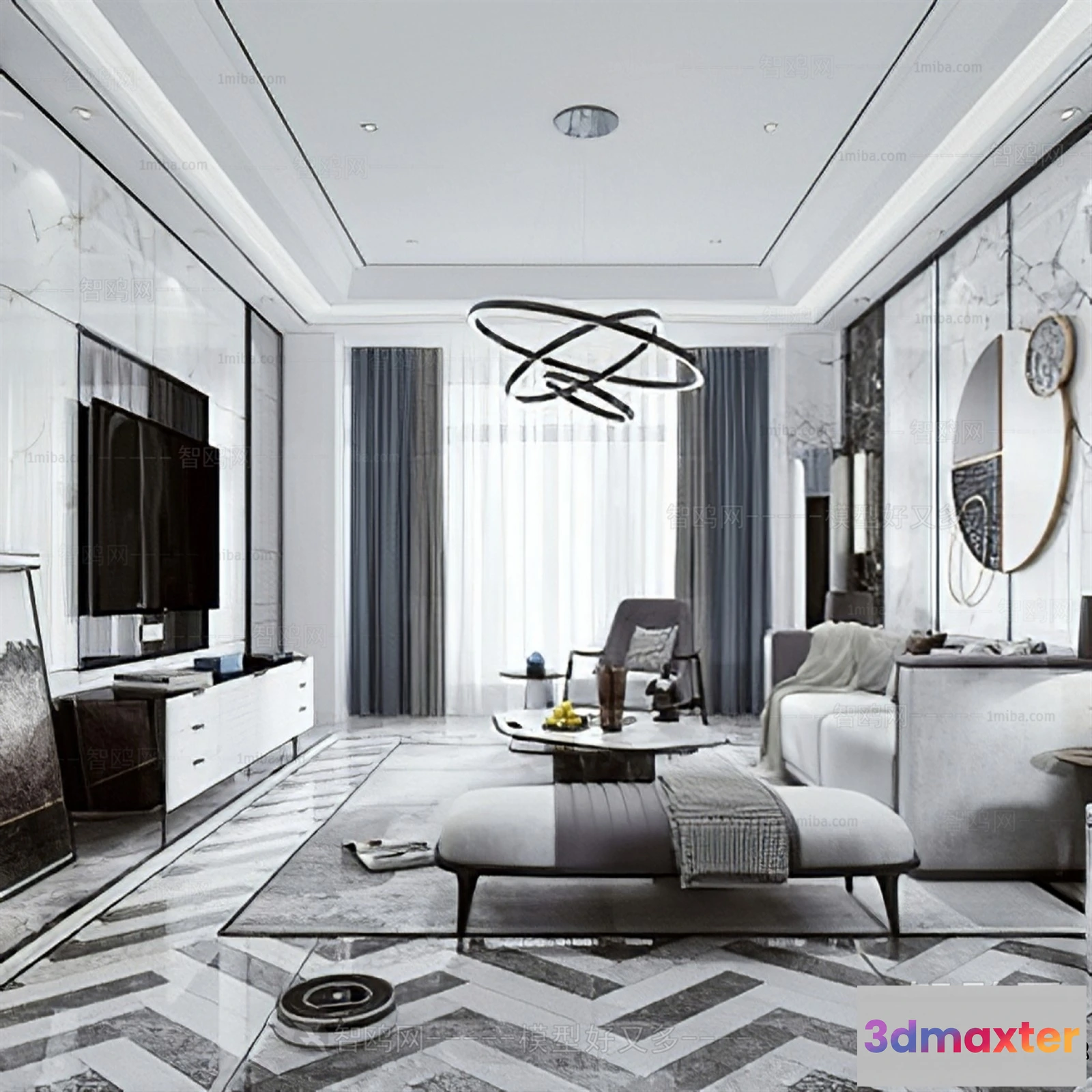 1372197 - Living Room - Minimalist Style - 3D Interior Scene - 058 3D Max
