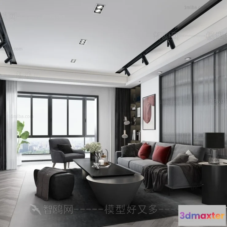 1372264 - Living Room - Minimalist Style - 3D Interior Scene - 059 3D Max
