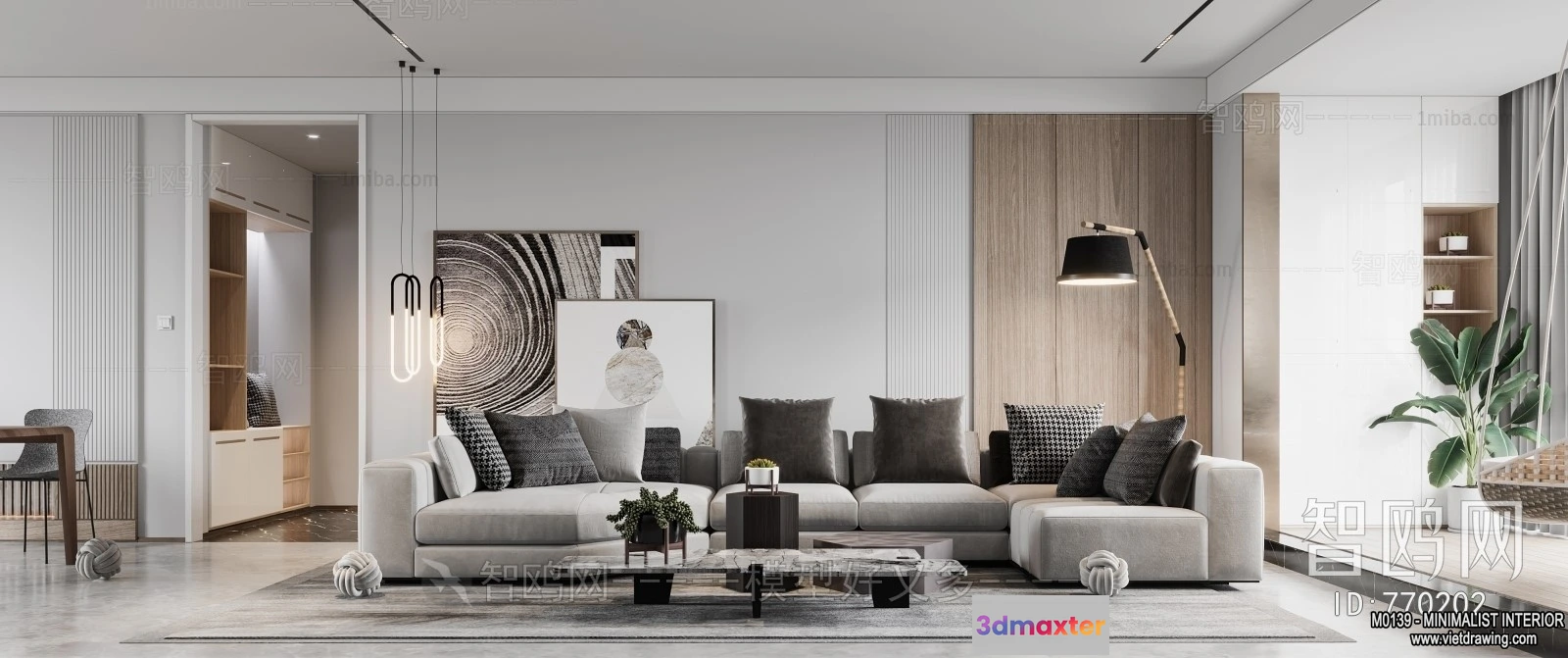 1372594 - Living Room - Minimalist Style - 3D Interior Scene - 064 3D Max