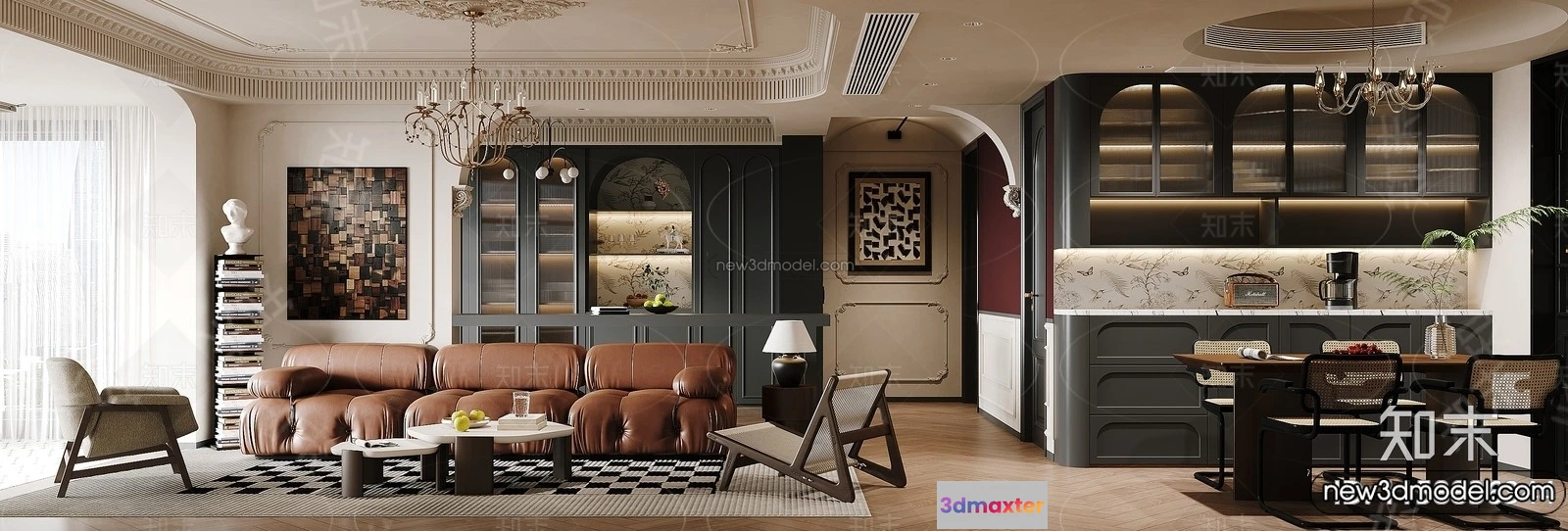 1372911 - Living Room - 3D Interior Scene - French Style - 003 3D Max