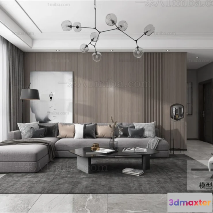 1373428 - Living Room - Minimalist Style - 3D Interior Scene - 077 3D Max