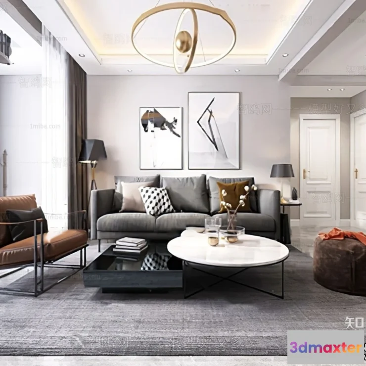 1373688 - Living Room - Minimalist Style - 3D Interior Scene - 081 3D Max