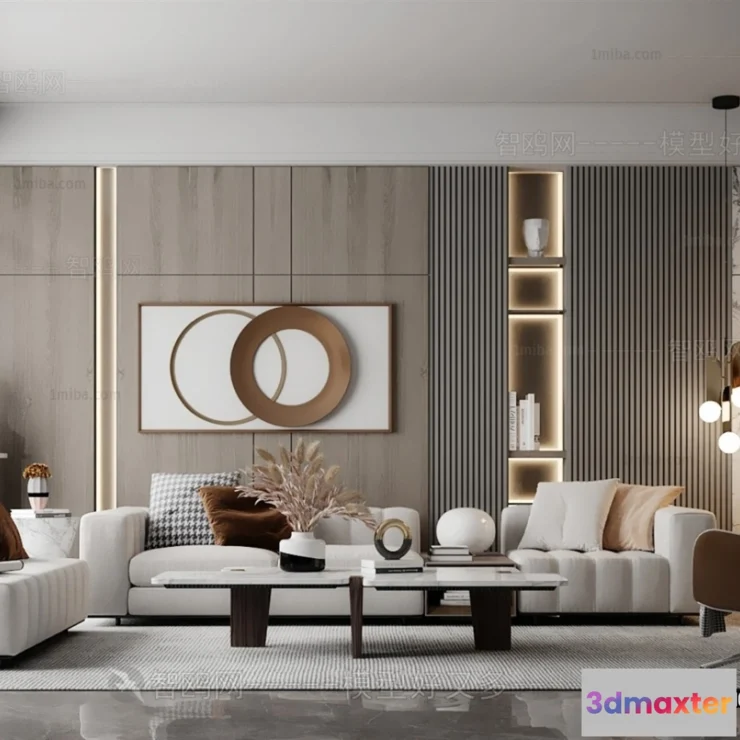 1373724 - Living Room - 3D Interior Scene - Luxury Style - 023 3D Max