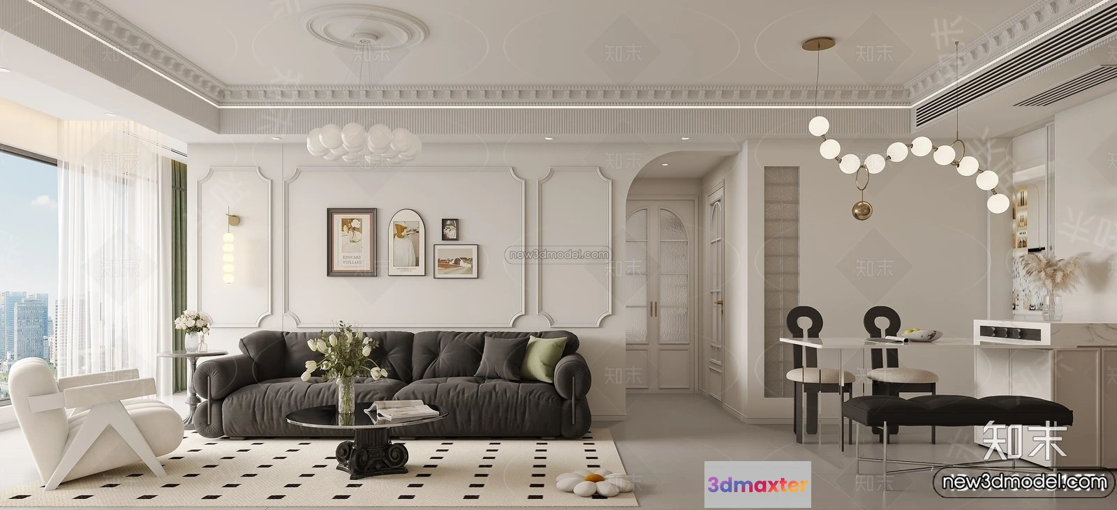 1374487 - Living Room - 3D Interior Scene - French Style - 027 3D Max