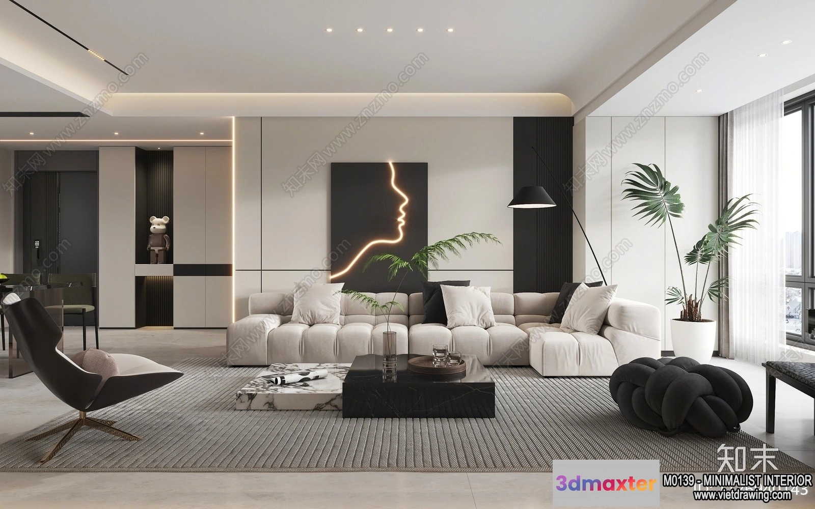 1375259 - Living Room - Minimalist Style - 3D Interior Scene - 105 3D Max