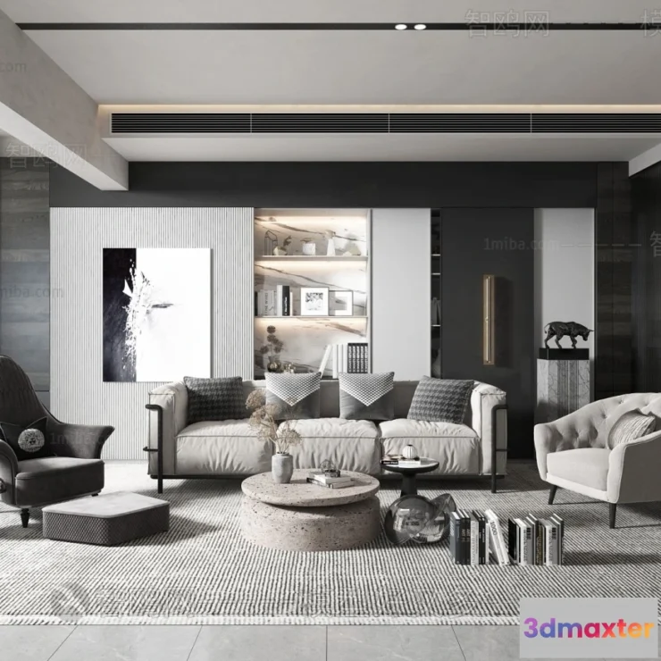 1375443 - Living Room - Minimalist Style - 3D Interior Scene - 108 3D Max