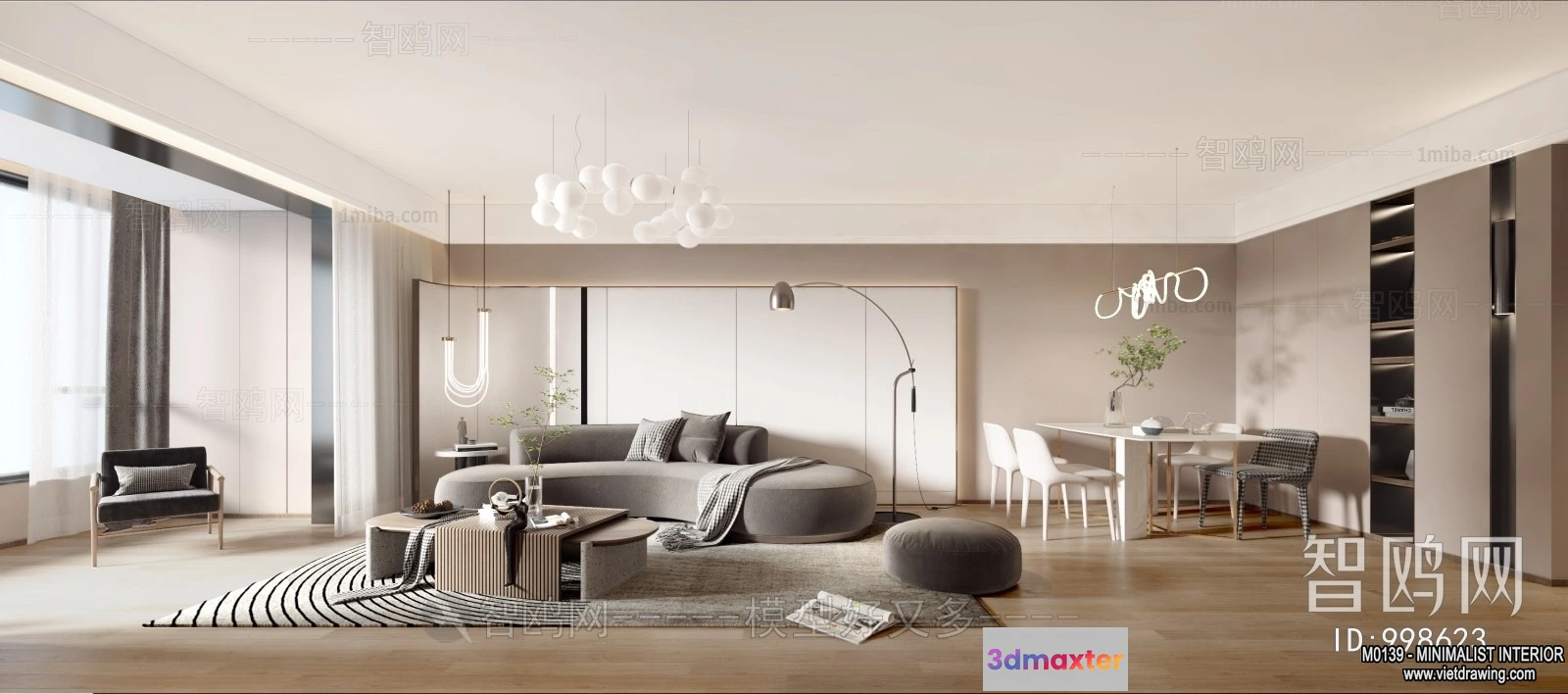1376101 - Living Room - Minimalist Style - 3D Interior Scene - 118 3D Max