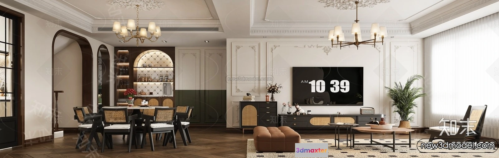 1376543 - Living Room - 3D Interior Scene - French Style - 059 3D Max