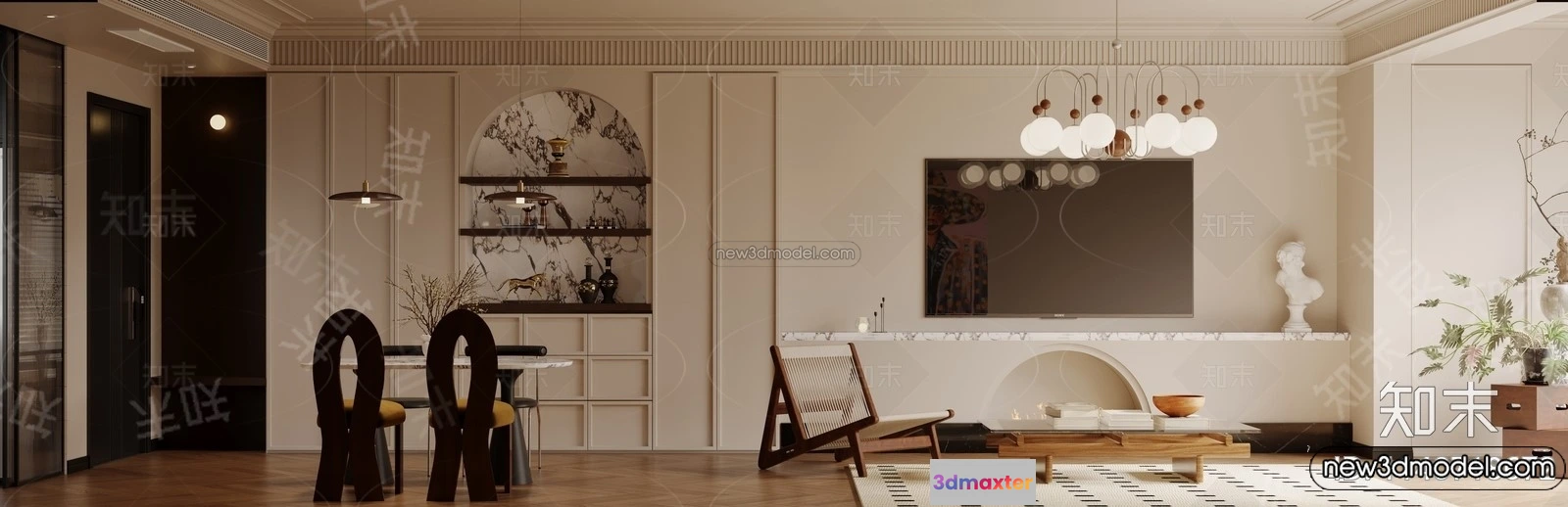 1376958 - Living Room - 3D Interior Scene - French Style - 065 3D Max