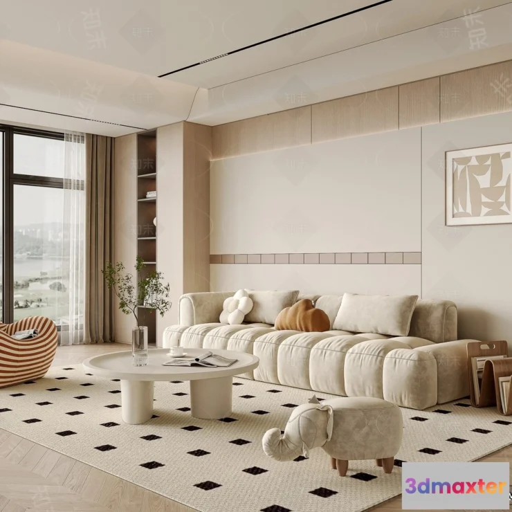 1377419 - Living Room - 3D Models - 3D Interior Scenes - Modern Style - 212 3D Max