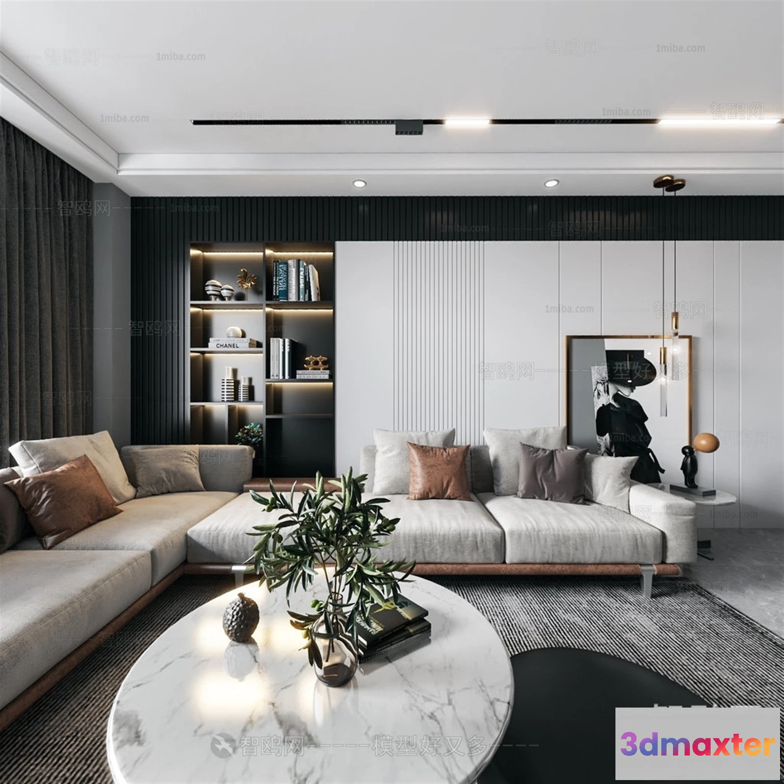 1377641 - Living Room - Minimalist Style - 3D Interior Scene - 141 3D Max