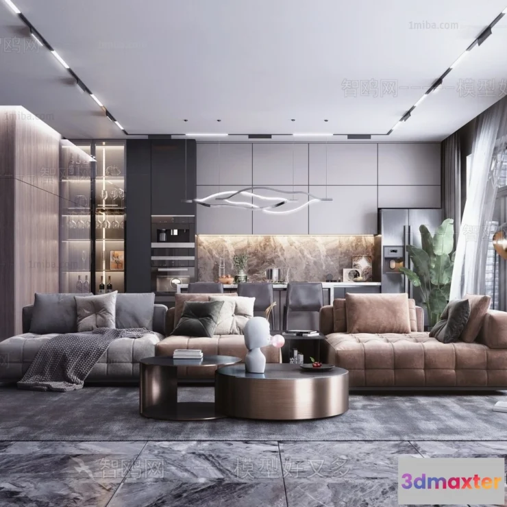 1377703 - Living Room - 3D Interior Scene - Luxury Style - 083 3D Max