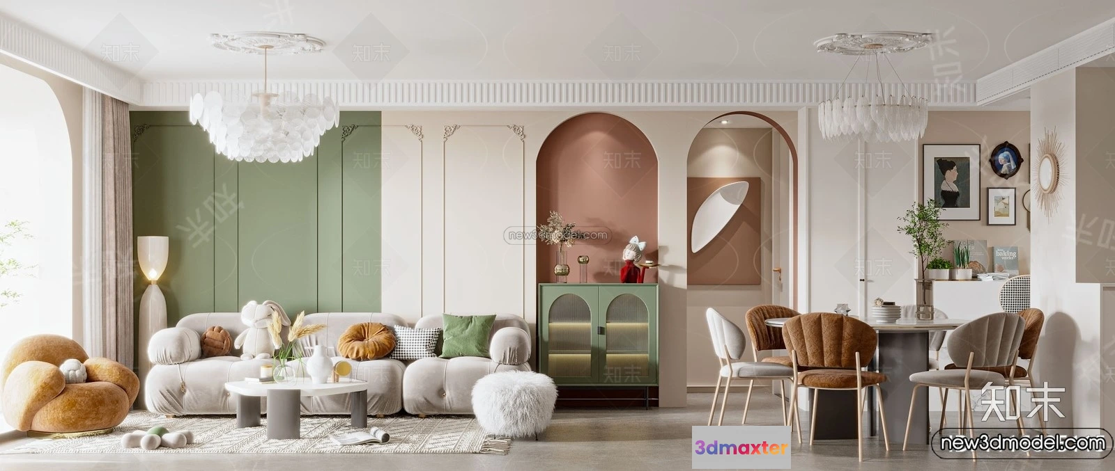 1377727 - Living Room - 3D Interior Scene - French Style - 077 3D Max