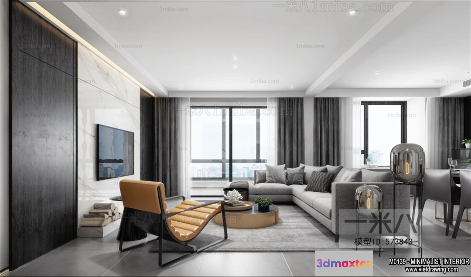 1378681 - Living Room - Minimalist Style - 3D Interior Scene - 157 3D Max