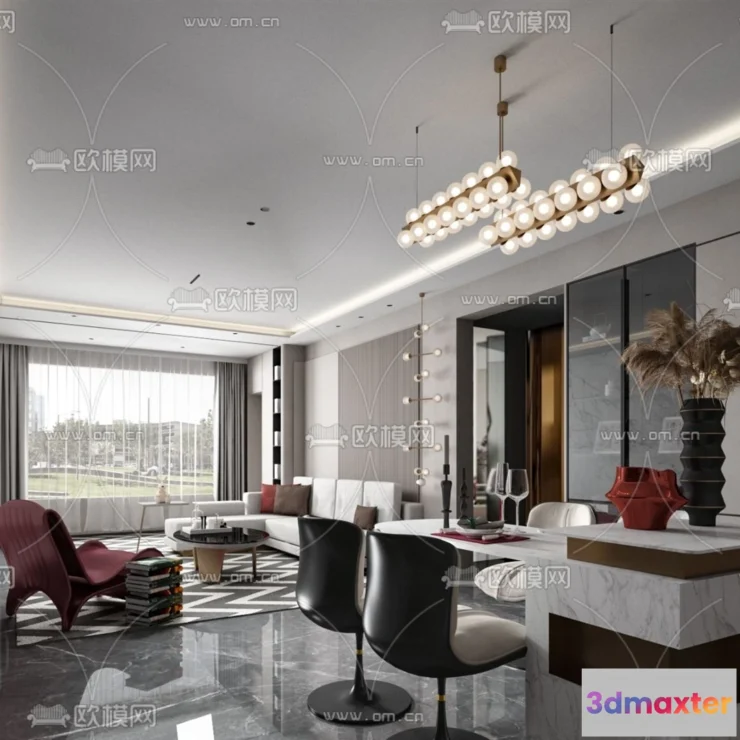 1379039 - Living Room - 3D Models - 3D Interior Scenes - Modern Style - 237 3D Max