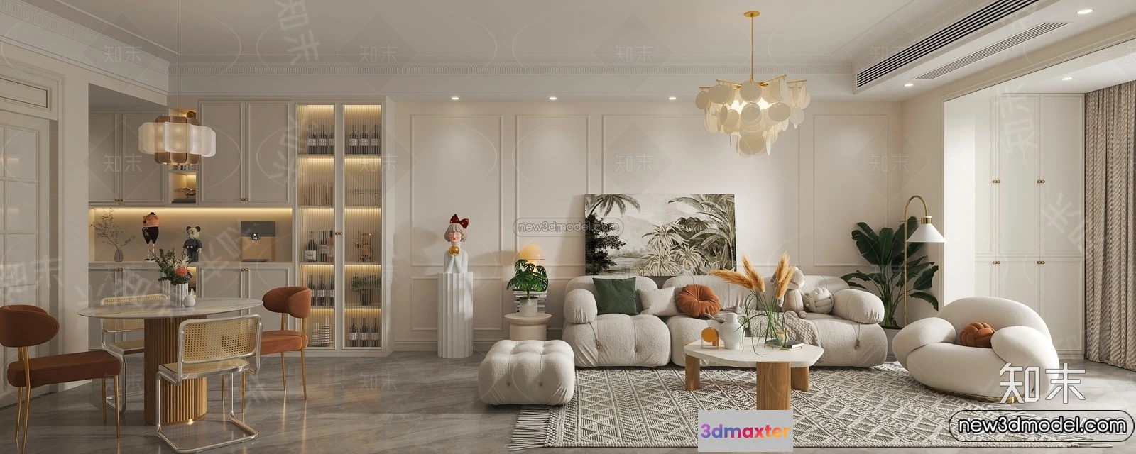 1379111 - Living Room - 3D Interior Scene - French Style - 098 3D Max