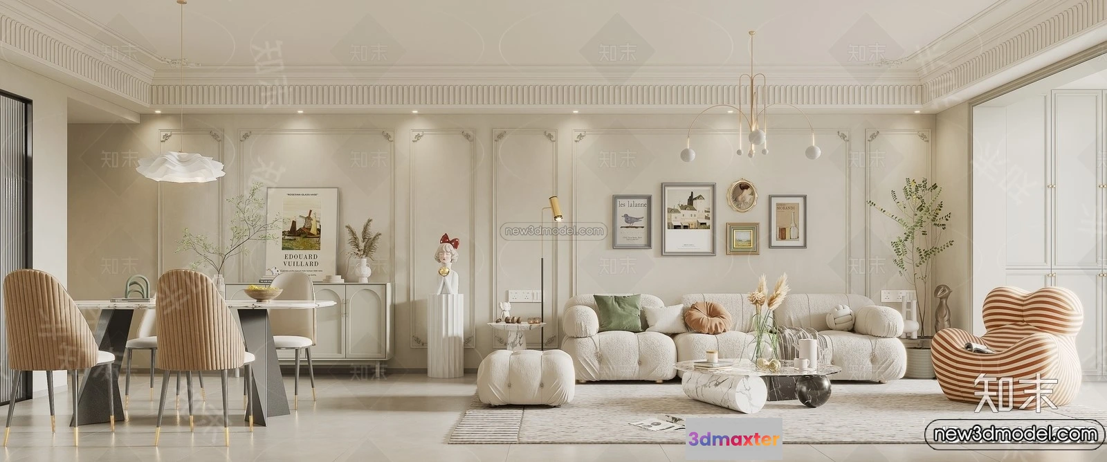1379238 - Living Room - 3D Interior Scene - French Style - 100 3D Max