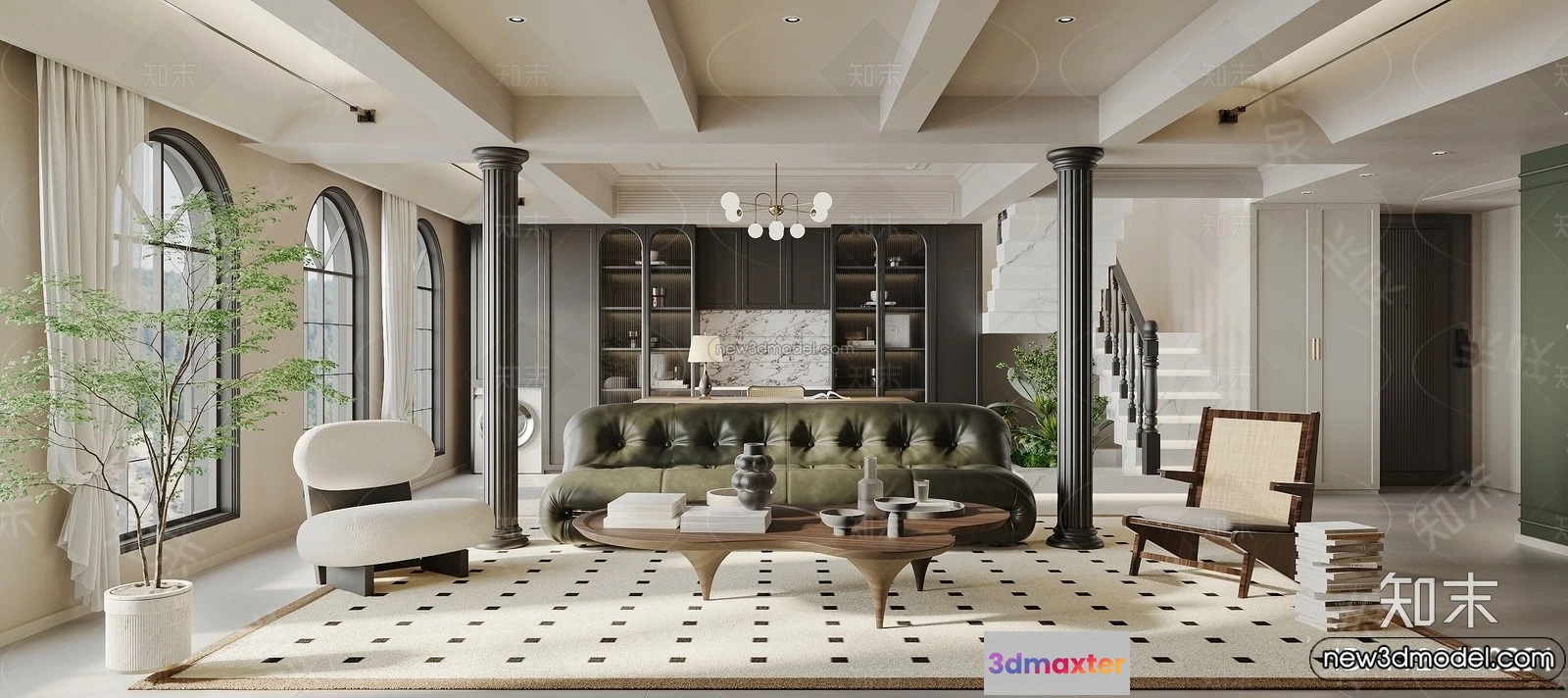 1380008 - Living Room - 3D Interior Scene - French Style - 112 3D Max